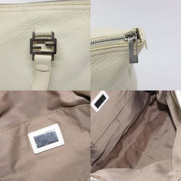 FENDI Hand Bag Leather White Silver - Picture 11 of 12